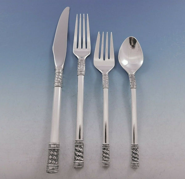 Aegean Weave Plain by Wallace Sterling Silver Flatware Set for 8 Service 38 pcs