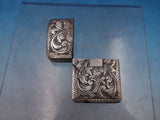 European .800 Silver Lighter Cover Engraved on All Sides 2 1/4" x 1 1/2" (#6738)