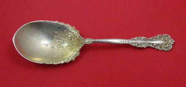 Revere by International Sterling Silver Berry Spoon Gold Washed Fancy 8 1/2"