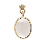 14k Yellow Gold Pair of Oval Genuine Natural Moonstone Drop Earrings (#J6710)