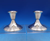 Old French by Gorham Silverplate Candlestick Pair #YC3003 3 1/4" (#7423)