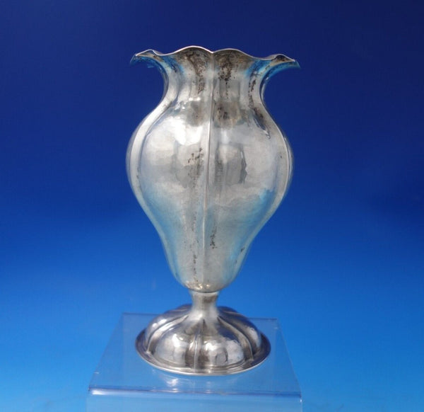Battuto A. Mano Italian .800 Silver Vase Handwrought 7 3/4" x 4 1/4" (#5878)