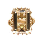 18k Yellow Gold Ring with Large 9.53ct Genuine Natural Smoky Quartz (#J6464)