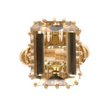 18k Yellow Gold Ring with Large 9.53ct Genuine Natural Smoky Quartz (#J6464)