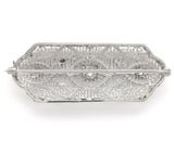 Art Deco 14k Wide Filigree Brooch Pin w/ Three Genuine Natural Diamonds (#J6957)