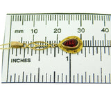10k Yellow Gold Lavaliere Pendant with Red Glass Engraved Frame (#J4765)