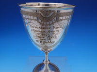 English Estate Silverplated Goblet Trophy Engraved Dated 1874 6 1/2" (#7742)