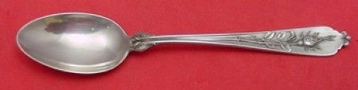 Whiting Sterling Silver Demitasse Spoon with Rose Bud 4 1/4" Unknown pattern