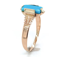 10k Gold Victorian Sleeping Beauty Genuine Natural Turquoise Ring 10.25 (#J6567)