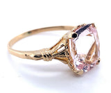 10k Yellow Gold 2.57ct Genuine Natural Morganite Ring Size 6.25 Jewelry (#J4974)