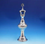 Judaica by ESCO Sterling Silver Rimonim for Torah with Star of David (#4887)
