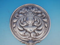 Shiebler Sterling Silver Hand Mirror Crowned Knight Feather Plumes #1535 (#4570)