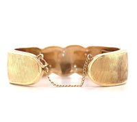 14k Gold and Genuine Natural Diamond Hinged Italian Cuff Bracelet (#J5734)