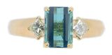 14k Gold 1.64ct Blue-Green Genuine Natural Tourmaline and Diamond Ring (#J4056)