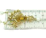 12k Yellow Gold Victorian Citrine and Pearl Large Lavaliere Pendant (#J4621)