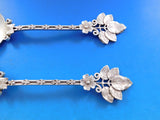 Ludwig Redlich and Co Sterling Silver Salad Serving Set 2pc with Flowers 9"
