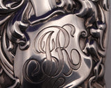 Heraldic by Whiting Sterling Silver Hairbrush #2162 9" x 3 1/2" x 1 3/4" (#9110)