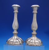 Austrian .812 Silver Candlestick Pair Fluted Design by CS - Vienna 1863 #7068