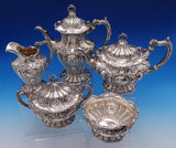 Chantilly by Gorham Grand Sterling Silver Tea Set 5pc Monogrammed (#7901)