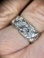 14k White Gold Pierced Genuine Natural Diamond Eternity Band Size 6 (#J5160)