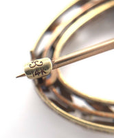 14k Yellow Gold and Platinum Montana Sapphire and Pearl Pin by Krementz (#J6272)