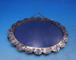 Asian Sterling Silver Mirror Oval Hanging with Chain 8 1/4" x 6 1/8" (#6985)