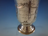 Tifft & Whiting Coin Silver Baby Child's Cup Mug Footed B.C. w/ Shield & Scroll