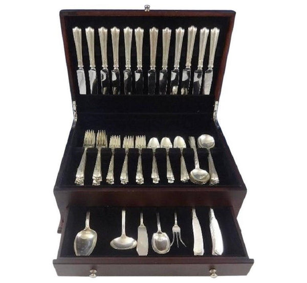 American Directoire by Lunt Sterling Silver Flatware Set 12 Service 77 pcs Deco