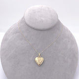 14k Yellow Gold Heart Locket Pendant with Engraved Hearts Jewelry (#J6229)