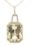 14k Rose Gold 7.60 Carat Genuine Natural Morganite Pendant Custom (#J4570)