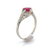 14k Gold Child's or Pinky .67ct Genuine Natural Ruby Filigree Ring Small #J6460