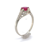14k Gold Child's or Pinky .67ct Genuine Natural Ruby Filigree Ring Small #J6460