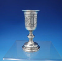 Russian 84 by Unknown .875 Silver Vodka Glass Bright-Cut 4" x 1 1/2" (#5211)