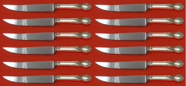 Brocade by International Sterling Silver Steak Knife Custom Set 12 pcs 8 1/2"