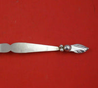 Sanborns Mexican Sterling Silver Cold Meat Fork 3-Tine Leaf Handle 8 3/4"