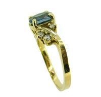 14k Gold 1.35 Carat Blue Genuine Natural Sapphire and Diamond Ring (#J403)