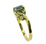 14k Gold 1.35 Carat Blue Genuine Natural Sapphire and Diamond Ring (#J403)