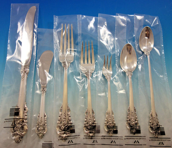 Grande Baroque by Wallace Sterling Silver Flatware Set Service 70 pc Dinner New
