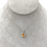 Platinum 1.92 Carat Precious Genuine Topaz Diamond Pendant with Chain (#J7524)