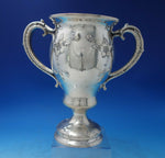 Gorham Sterling Silver Large Vase Hand Hammered w/ Vine Handles & Roses (#6232)