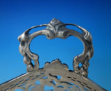 Dutch .835 Silver Candy Dish Footed w/ Handles Cast Pierced Flowers #200 (#6032)
