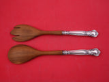 Chantilly by Gorham Sterling Silver Salad Serving Set  w/ wood 10 5/8"