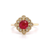 14k Yellow Gold .77ct Jedi Red Spinel and Diamond Ring (#J5616)