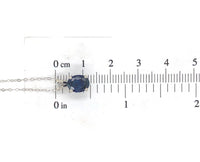 14k White Gold 1.64 Carat Oval Blue Genuine Natural Sapphire Pendant (#J6721)