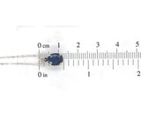 14k White Gold 1.64 Carat Oval Blue Genuine Natural Sapphire Pendant (#J6721)