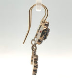Genuine Natural Bohemian Garnet Drop Dangle Earrings w/ 14k Gold Wires (#J6480)