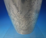 Japanese .950 Silver Vase Bright-Cut with Chrysanthemum Butterfly (#5708)