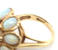 14k Yellow Gold Opal and Cultured Pearl Cocktail Ring Size 7 Jewelry (#J6026)