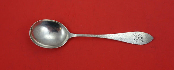Jefferson Hand Hammered by Lunt Sterling Silver Gumbo Spoon handle tips up 7"