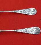 Antique Acid Etched by Whiting Sterling Silver Salad Serving Set 2p GW Floral 9"